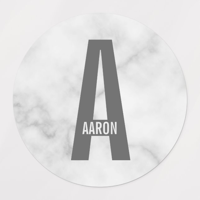 Moderne personalisierte fette Monogramm- und Namen Etiketten (Design 1)