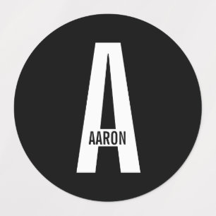 Moderne personalisierte fette Monogramm- und Namen Etiketten