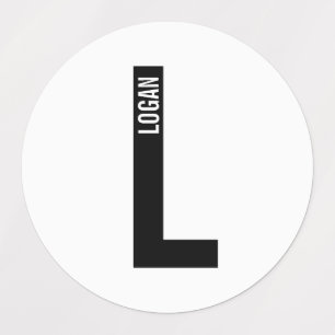 Moderne personalisierte fette Monogramm- und Namen Etiketten