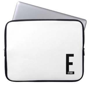 Moderne personalisierte fette Monogramm- und Namen Laptopschutzhülle