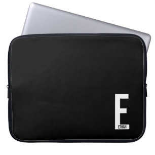 Moderne personalisierte fette Monogramm- und Namen Laptopschutzhülle