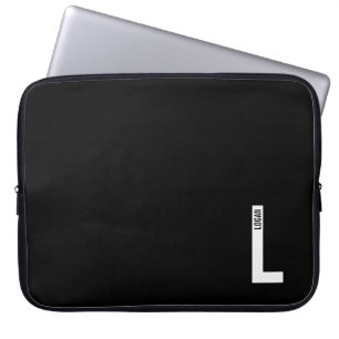 Moderne personalisierte fette Monogramm- und Namen Laptopschutzhülle