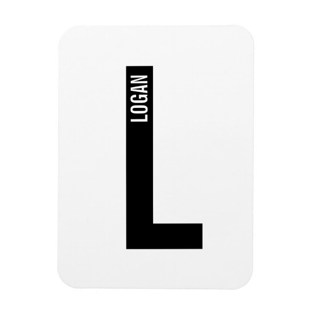 Moderne personalisierte fette Monogramm- und Namen Magnet (Vertikal)