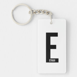Moderne personalisierte fette Monogramm- und Namen Schlüsselanhänger