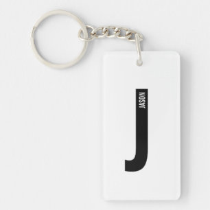 Moderne personalisierte fette Monogramm- und Namen Schlüsselanhänger