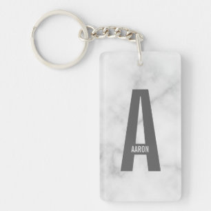 Moderne personalisierte fette Monogramm- und Namen Schlüsselanhänger