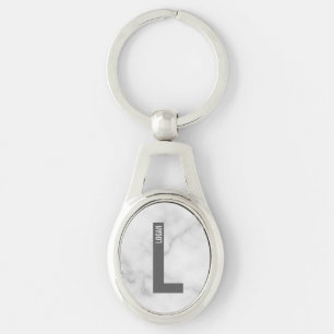 Moderne personalisierte fette Monogramm- und Namen Schlüsselanhänger