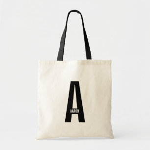 Moderne personalisierte fette Monogramm- und Namen Tragetasche