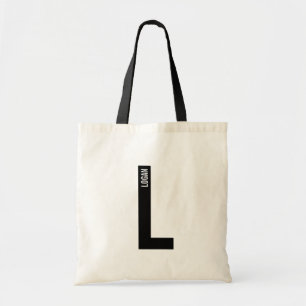 Moderne personalisierte fette Monogramm- und Namen Tragetasche