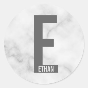 Moderne personalisierte fette Monogramme und Namen Runder Aufkleber