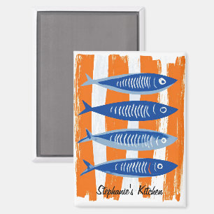 Moderne personalisierte Fischküche Magnet