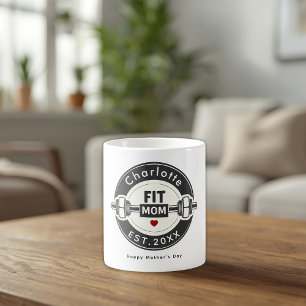 Moderne personalisierte Fit-Mom-Muttertags-Tasse Kaffeetasse