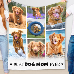 Moderne Personalisierte Foto Collage Dog Mama Fleecedecke