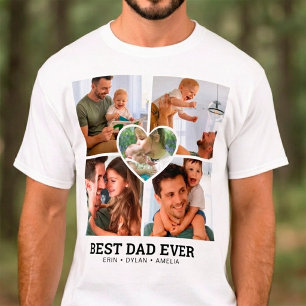 Moderne personalisierte Fotocollage 'Bester Vater T-Shirt
