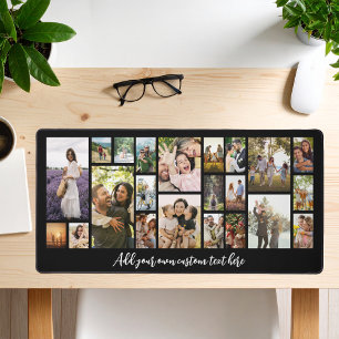 Moderne personalisierte Fotocollage mit 22 Fotos Schreibtischunterlage