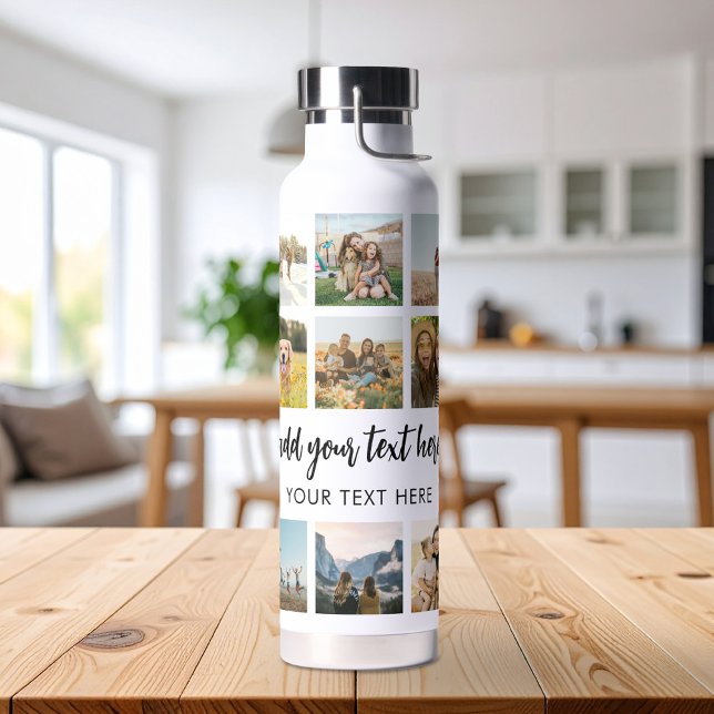 Moderne personalisierte Fotocollage Trinkflasche (Von Creator hochgeladen)