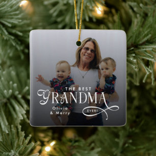 Moderne personalisierte Fotografie „Beste Oma alle Keramikornament
