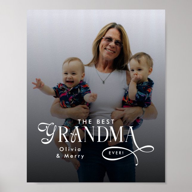 Moderne personalisierte Fotografie: Beste Oma über Poster (Vorne)