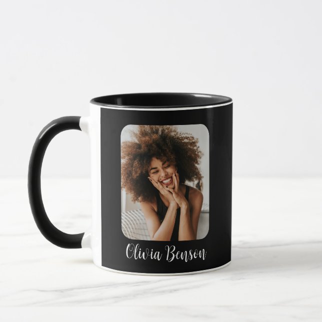 Moderne personalisierte Fotos und Namen Erstellen  Tasse (Links)