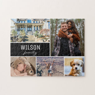 Moderne Personalisierte Fotosammlerfamilie Jigsaw Puzzle