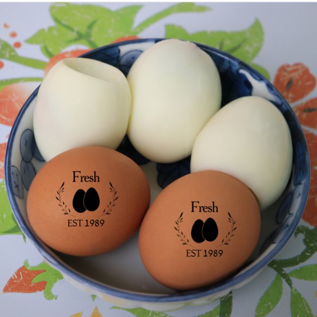 Moderne Personalisierte frische Eier mit Dattel Gummistempel (modern personalized fresh eggs rubber stamp)