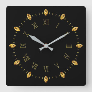 Moderne personalisierte Gold-Dekoration Quadratische Wanduhr