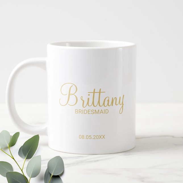 Moderne Personalisierte Goldbridys Jumbo-Tasse (Von Creator hochgeladen)