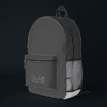 Moderne Personalisierte Grautöne Bedruckter Rucksack<br><div class="desc">Moderne Personalisiert Name graue Töne Rucksack aus Ricaso.</div>