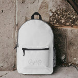 Moderne Personalisierte Grautöne Bedruckter Rucksack<br><div class="desc">Moderne Personalisiert Name graue Töne Rucksack aus Ricaso.</div>