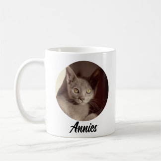 Moderne personalisierte Haustiername und Foto-Tass Kaffeetasse