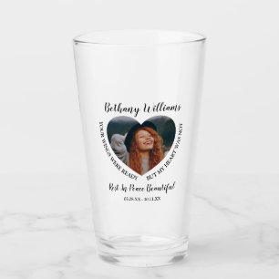 Moderne Personalisierte Herz Foto Gedenkstätte Glas