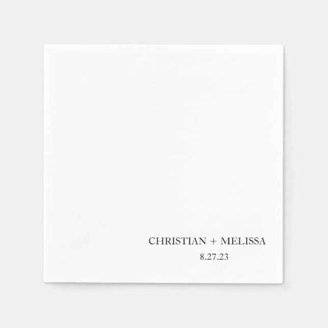 Moderne Personalisierte Hochzeit Napkins Serviette (Vorderseite)