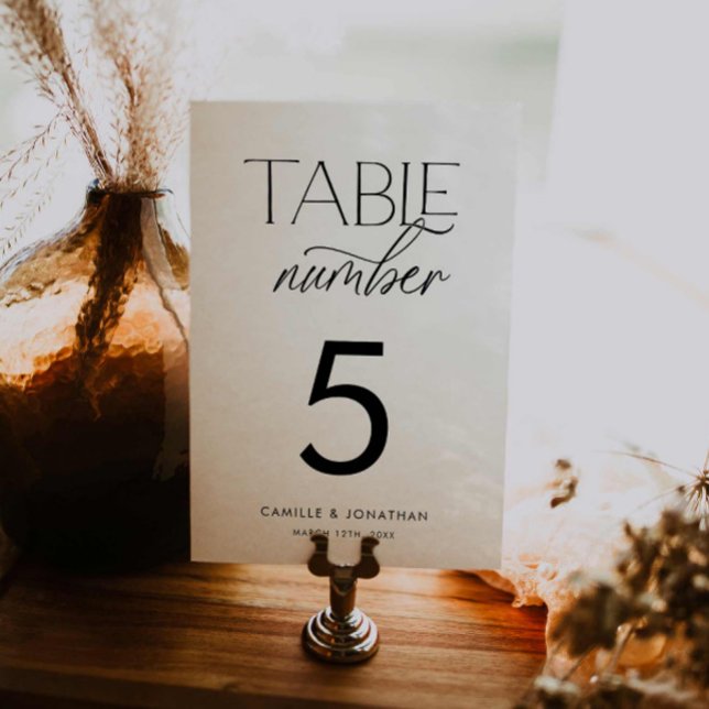 Moderne Personalisierte Hochzeit Tischnummer (Modern Personalized Wedding Table Number)