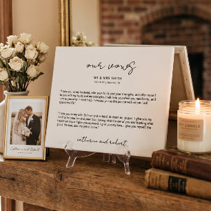 Moderne personalisierte Hochzeitsgelübde-Tafel Fotoplatte