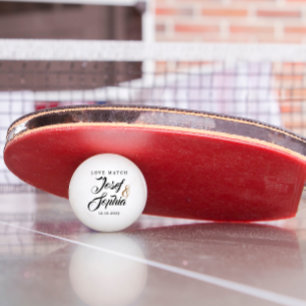 Moderne personalisierte Hochzeitsgeschenke Paarnam Tischtennisball