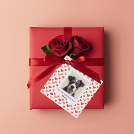 Moderne personalisierte Hunde-Valentinstag-Anhänge Geschenkanhänger