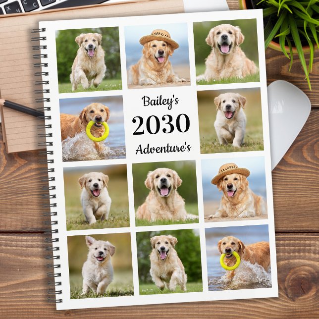 Moderne Personalisierte Hundfoto Collage 2024 Planer (Von Creator hochgeladen)