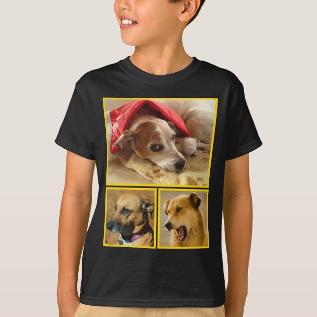 Moderne Personalisierte Hündin Lover Pet FotoColla T-Shirt (Vorderseite)