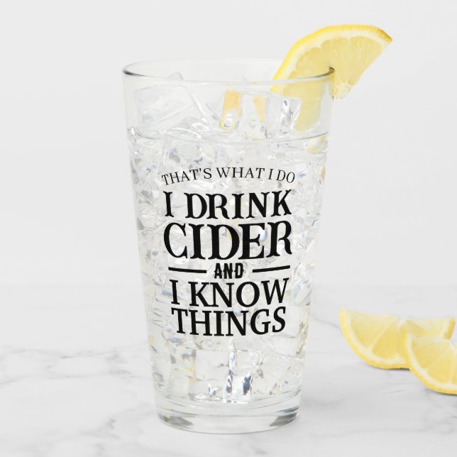 Moderne Personalisierte I Drink Cider Text Black S Glas (Rückseite Ice)