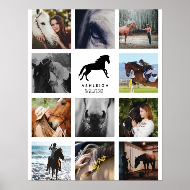Moderne Personalisierte Instagram Horse FotoCollag Poster (Vorne)