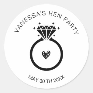 Moderne personalisierte Junggesellinnenabschied Ge Runder Aufkleber