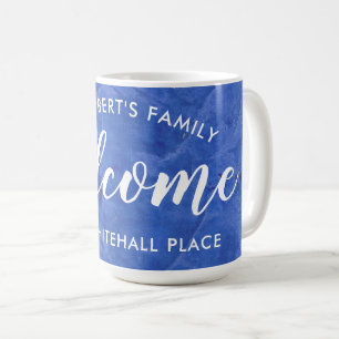 Moderne personalisierte Kaffeetasse in Navyblau