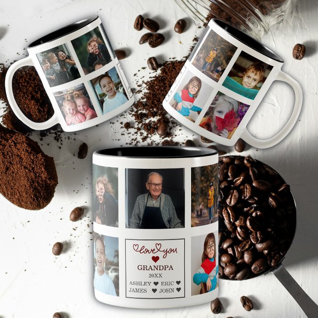 Moderne Personalisierte Liebe Ihr Großvater Gesche Zweifarbige Tasse (Von Creator hochgeladen)