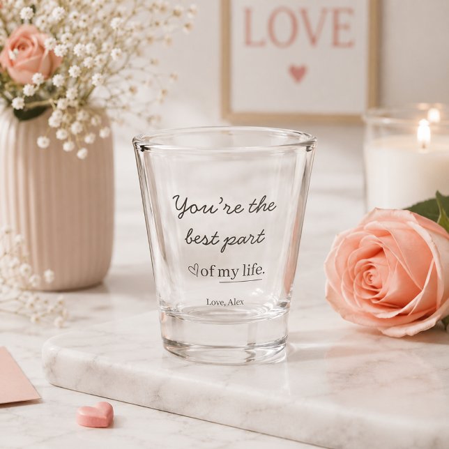 Moderne personalisierte Liebeszitat-Schnapsgläser Schnapsglas (Von Creator hochgeladen)