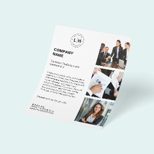 Moderne personalisierte Logo-Foto weiße Geschäftsk Flyer