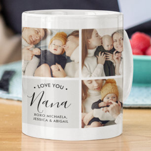 Moderne Personalisierte Love You Nana 9-Foto Kaffeetasse
