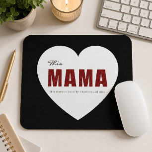 Moderne Personalisierte Mama Herz-Mauspad Mousepad