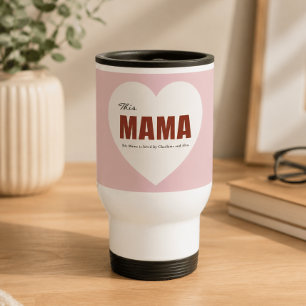 Moderne personalisierte Mama-Herz-Reisebecher Reisebecher