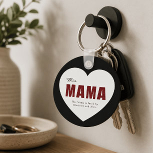 Moderne personalisierte Mama-Herz-Schlüsselanhänge Schlüsselanhänger