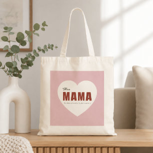 Moderne personalisierte Mama-Herz-Tasche Tragetasche